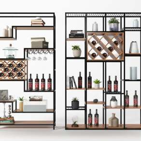 工业风酒架3D模型下载